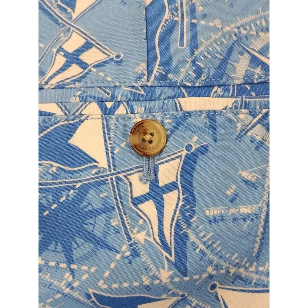 Vineyard Vines Men’s Pants Sailbot All Over Print Blue Size 28x32